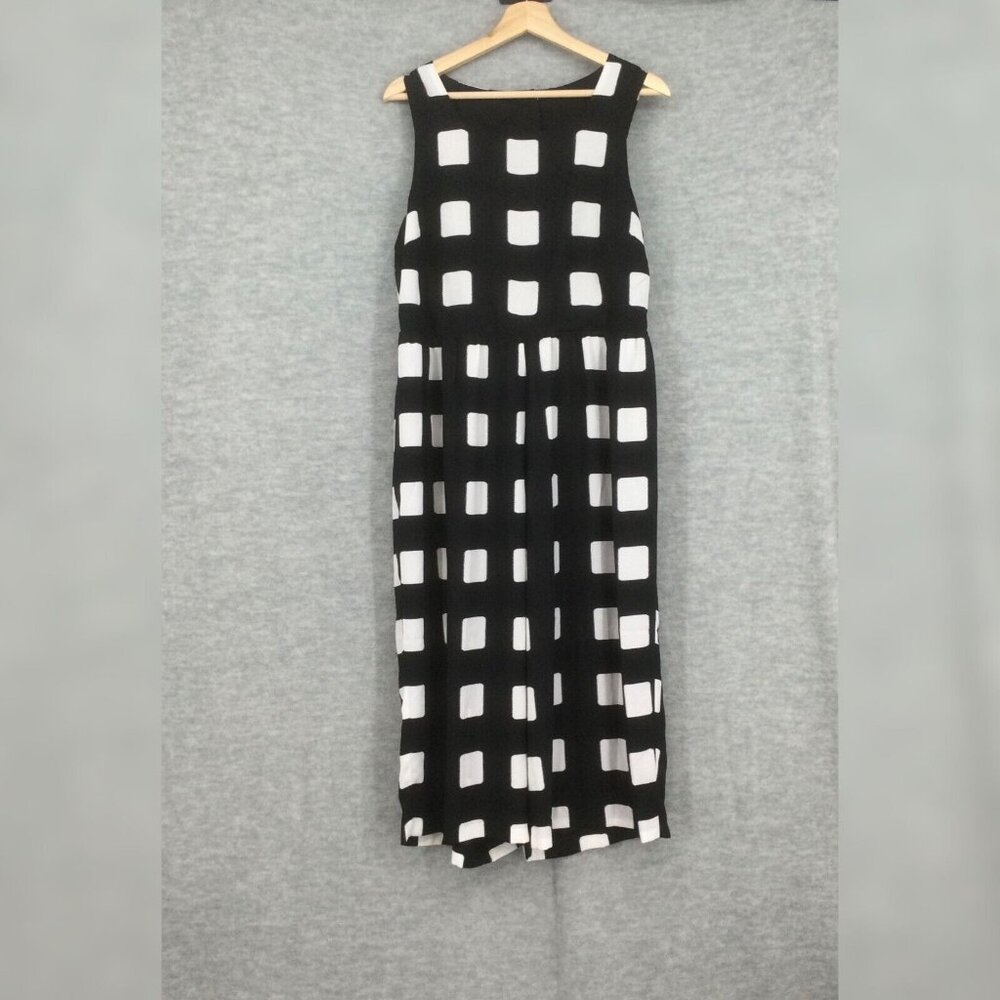 ASOS Jumpsuit Petite 10 Sleeveless Black White Windowpane Plaid Check NEW